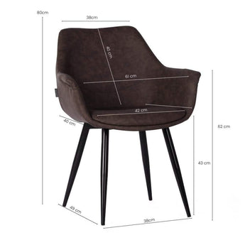 Luis Spisebordsstol - Grå/brun - Hofstra & Wagner