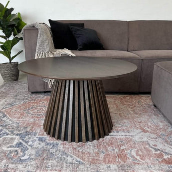 Måne Lamel Sofabord - Smoked Eg Ø78 cm - Hofstra & Wagner