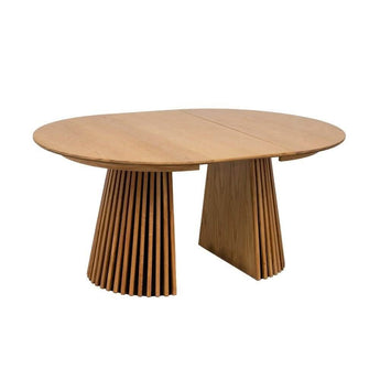 Måne Lamel Spisebord M.Tillægsplader - Natur Eg Ø120-160-200 cm - Hofstra & Wagner