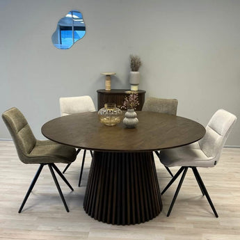 Måne Lamel Spisebord - Smoked Eg Ø140 cm - Hofstra & Wagner