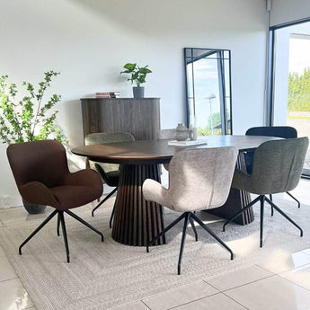 Matti spisebordsstol i Grøn Stof m. drejefunktion - Hofstra & Wagner