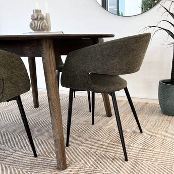 Nilo Spisebordsstol - Mørkegrøn Stof - Hofstra & Wagner