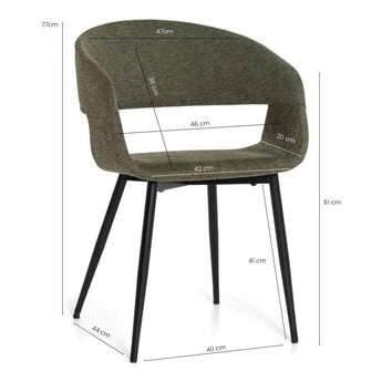 Nilo Spisebordsstol - Mørkegrøn Stof - Hofstra & Wagner