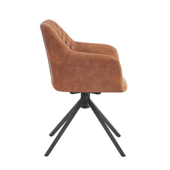 Pau Spisebordsstol med drejefunktion - Cognac microfibre - Hofstra & Wagner
