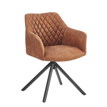 Pau Spisebordsstol med drejefunktion - Cognac microfibre - Hofstra & Wagner