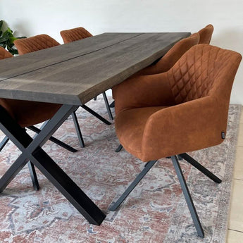 Pau Spisebordsstol med drejefunktion - Cognac microfibre - Hofstra & Wagner