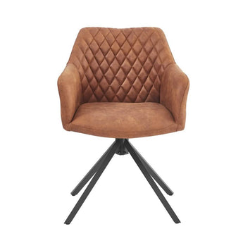 Pau Spisebordsstol med drejefunktion - Cognac microfibre - Hofstra & Wagner