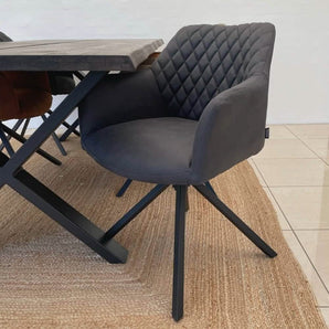 Pau Spisebordsstol med drejefunktion - Sort Microfibre - Hofstra & Wagner