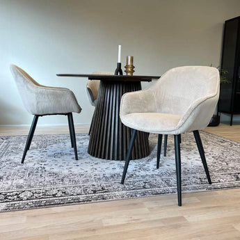 Pilo Spisebordsstol - Beige Fløjl - Hofstra & Wagner