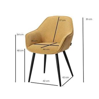 Pilo Spisebordsstol - Gul Fløjl - Hofstra & Wagner