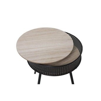 Tine Sidebord - Sort Rattan Ø40 cm - Hofstra & Wagner