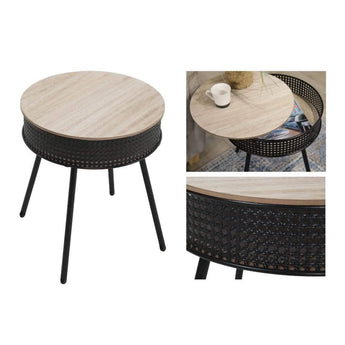 Tine Sidebord - Sort Rattan Ø40 cm - Hofstra & Wagner