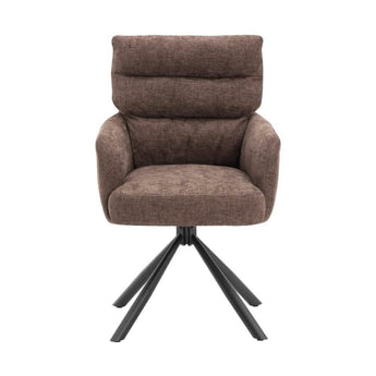 Vienna Spisebordsstol med drejefunktion - Brun stof - Hofstra & Wagner
