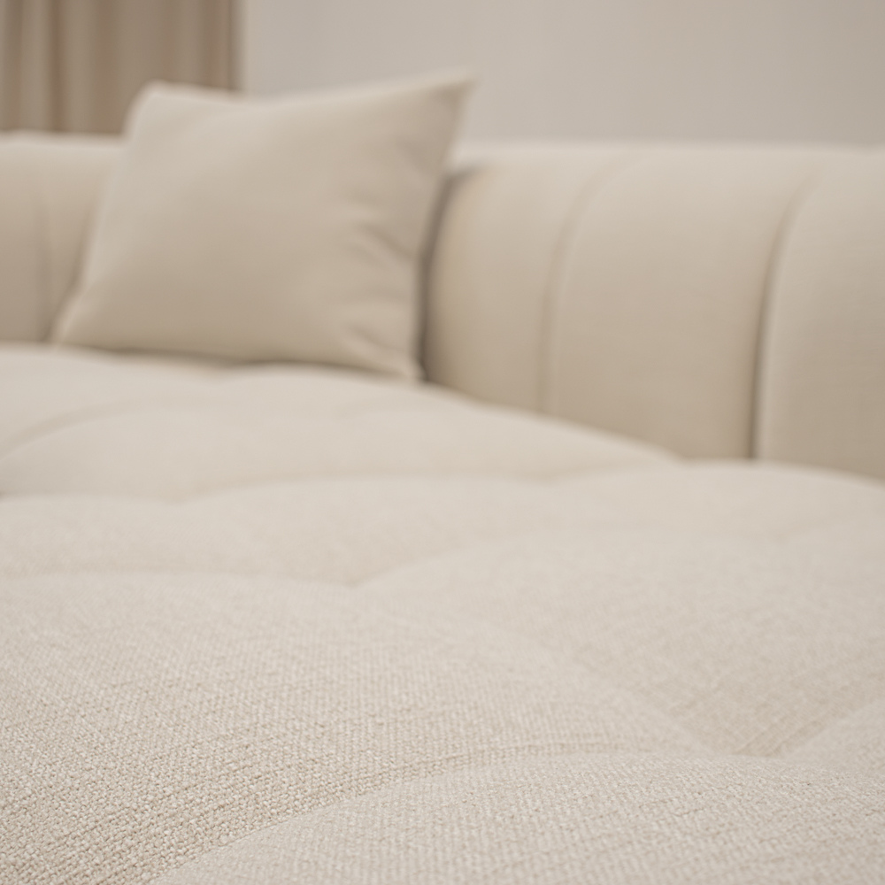 Bora Sofa i Beige Boucle Heroy - Højrevendt - 240 cm