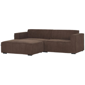 Balu Sofa - Brun Fløjl inkl. puf - 240 cm