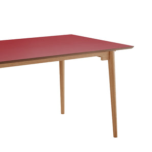 Holms Spisebord i 180 cm, inkl. plader i natur eg og bordeaux