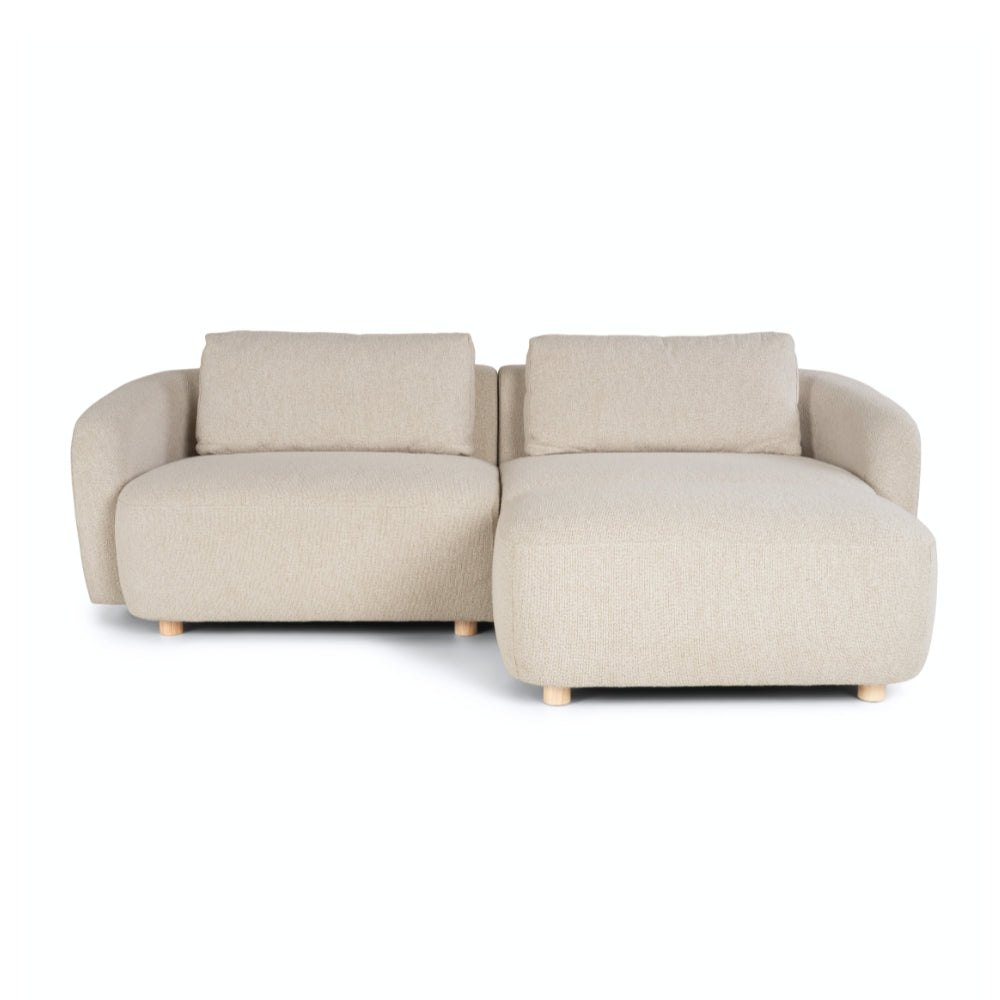 Nolio Modulsofa 220 cm - Beige Bouclé inkl. puf