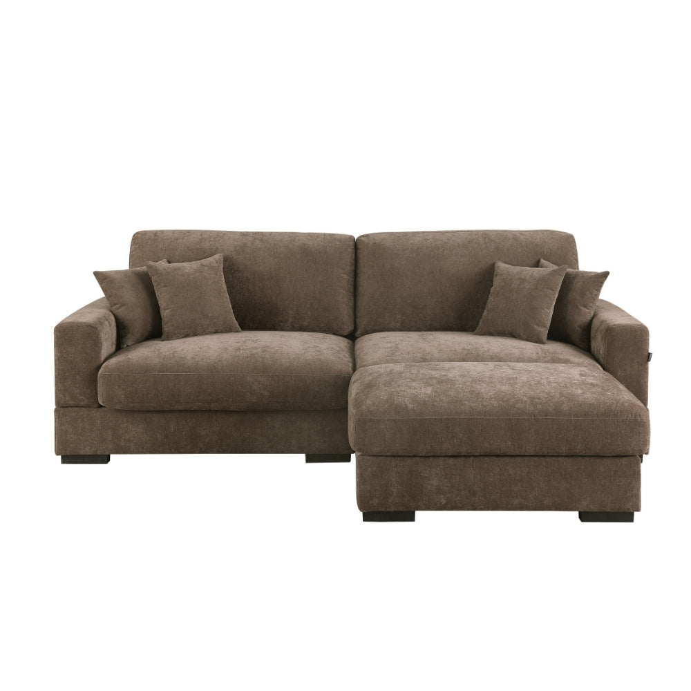 Callie 2,5-Pers. Sofa m. Puf - 260 cm - Brun