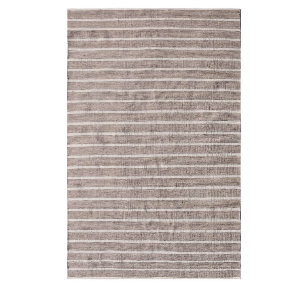 Stribet brun udendørs tæppe i PE - 200 x 300 cm