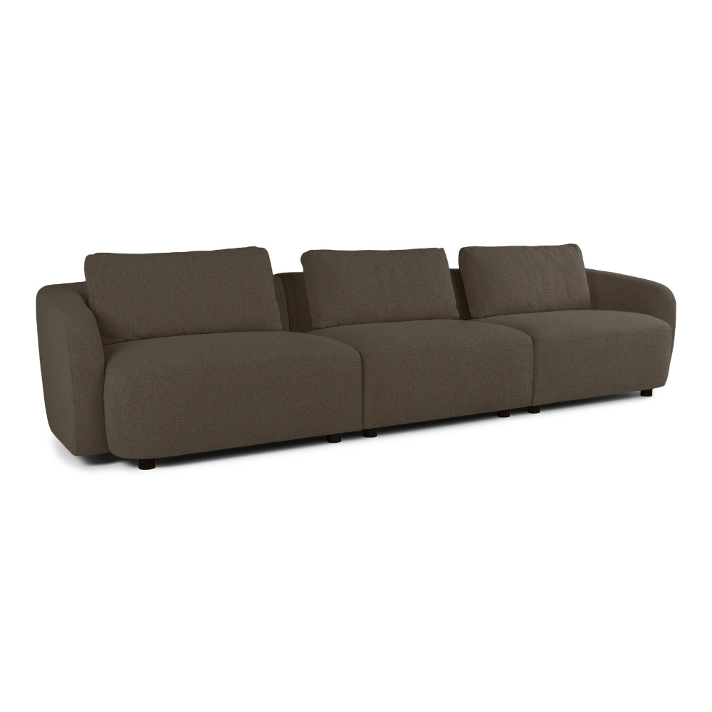 Nolio Modulsofa - Brun Bouclé inkl. puf - 315 cm