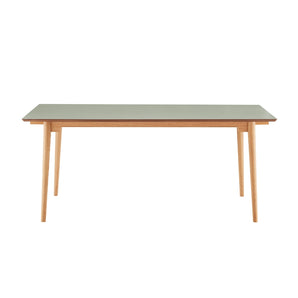 Holms Spisebord i 180 cm, inkl. plader i natur eg og støvet grøn