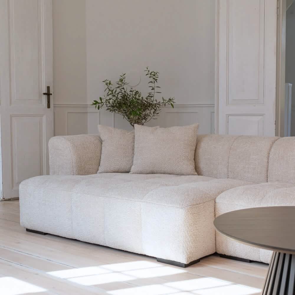 Bora Sofa i Beige Boucle - Højrevendt - 300 cm