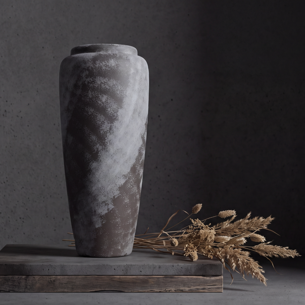 Terracotta Dekorationskrukke i grå i 82 cm