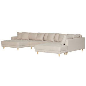 Milo U-sofa i højrevendt med open-end - Beige