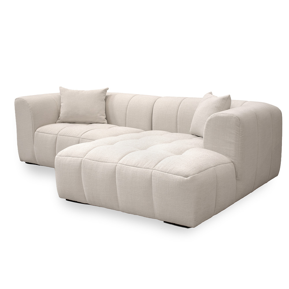 Bora Sofa i Beige Boucle Heroy - Højrevendt - 240 cm