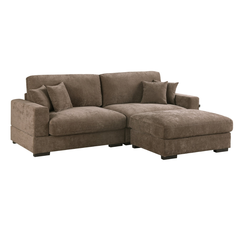 Callie 2,5-Pers. Sofa m. Puf - 260 cm - Brun