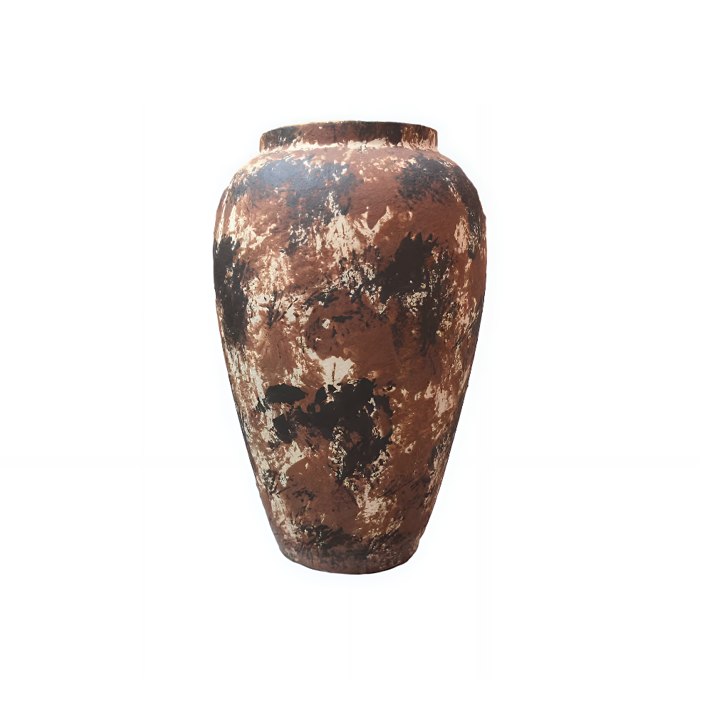 Terracotta Dekorationskrukke i beige/brun i 30 cm