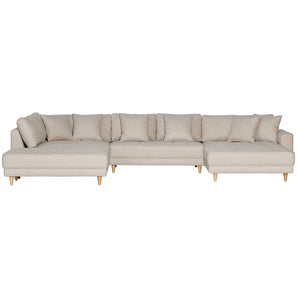 Milo U-sofa i venstrevendt med open-end - Beige