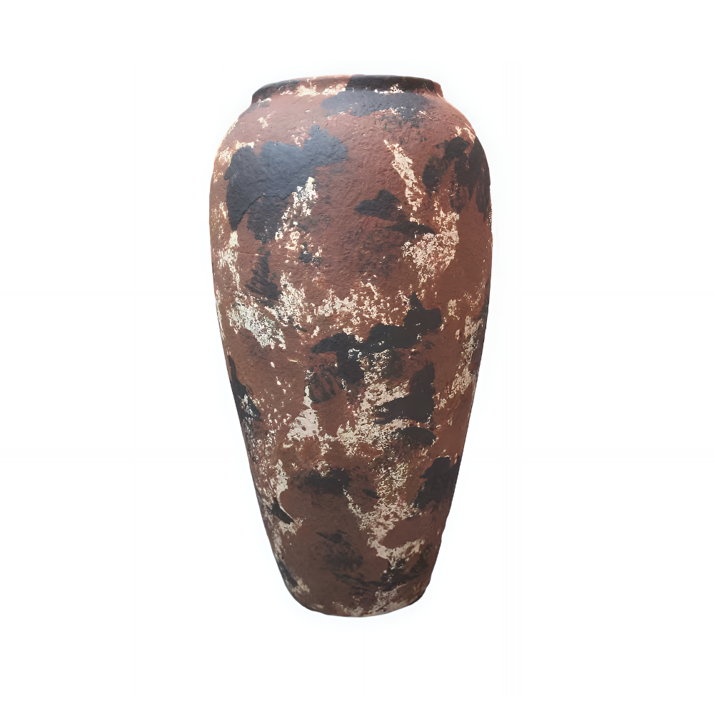 Terracotta Dekorationskrukke i beige/brun i 34 cm