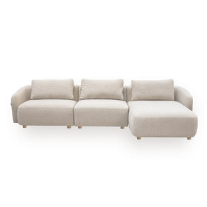 Nolio Modulsofa - Beige Bouclé med højrevendt chaiselong - 315 cm