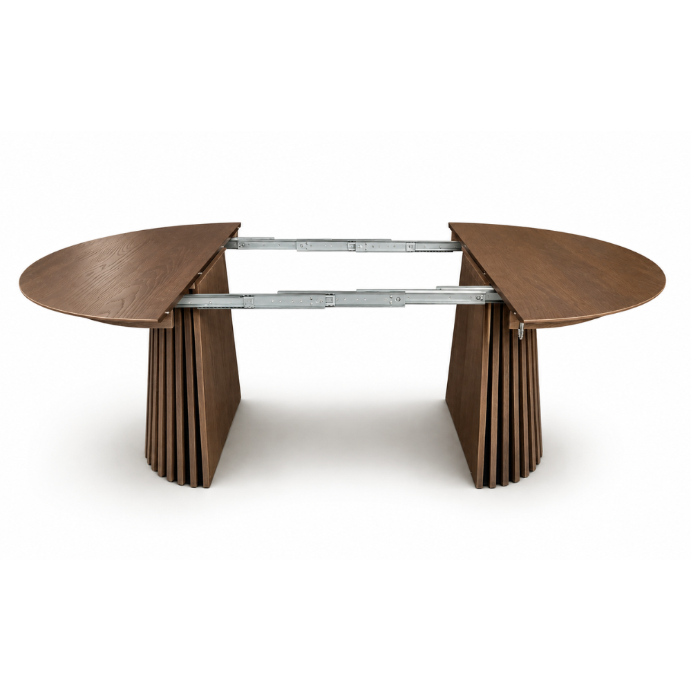 Måne Lamel Spisebord M.Tillægsplader - Smoked Eg Ø140-185-230 cm