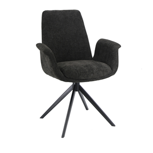 Arvik Spisebordsstol - Sort Stof m. 180 drejefunktion