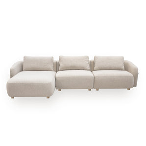 Nolio Modulsofa - Beige Bouclé med venstrevendt chaiselong - 315 cm