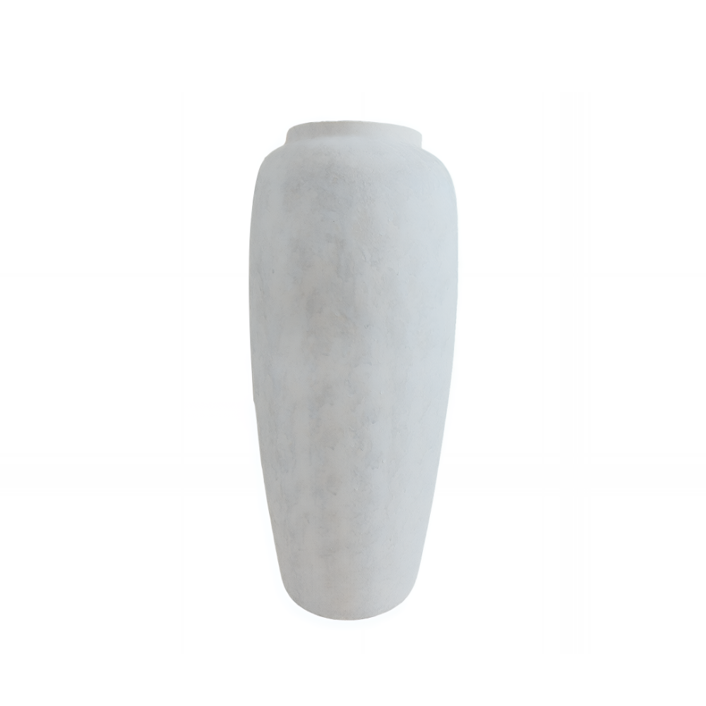 Terracotta Dekorationskrukke i hvid i 64 cm