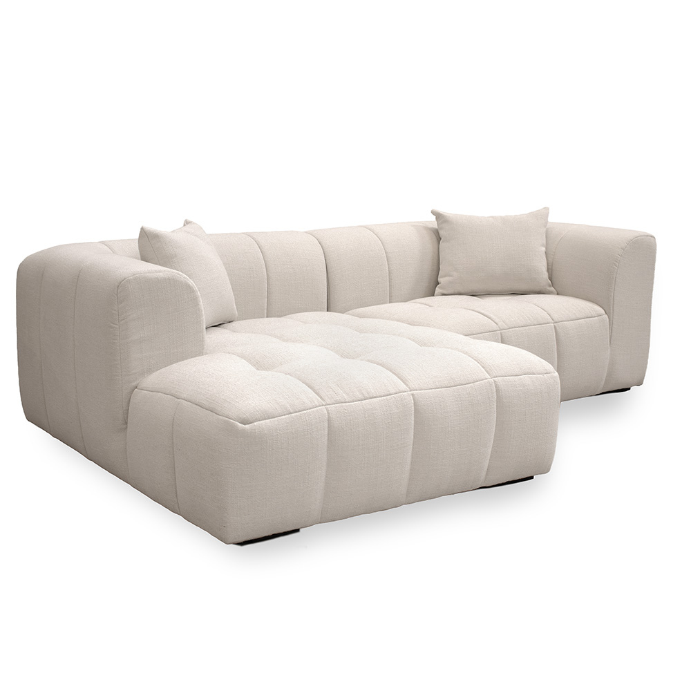 Bora Sofa i Beige Boucle Heroy - Venstrevendt - 240 cm