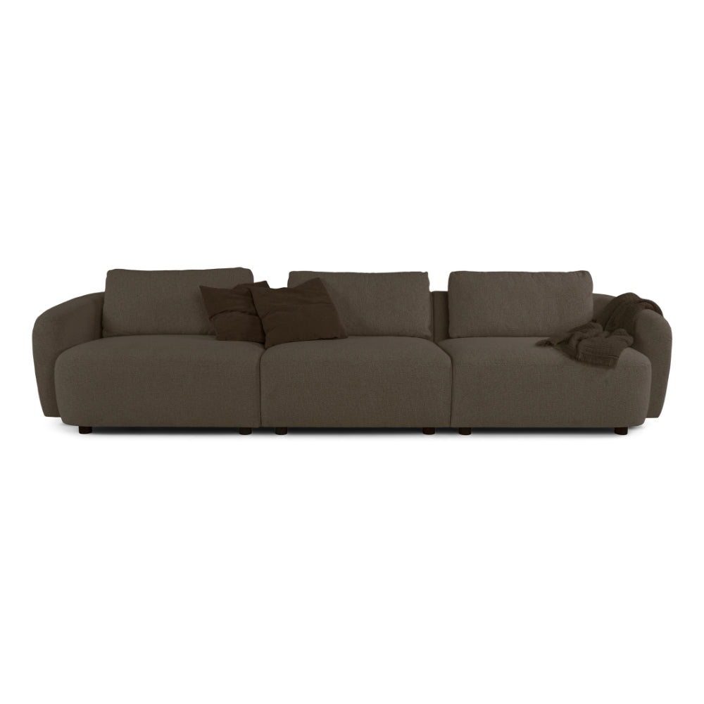 Nolio Modulsofa - Brun Bouclé inkl. puf - 315 cm