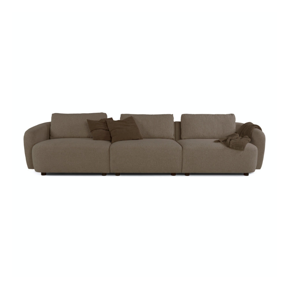 Nolio Modulsofa - Brun Bouclé inkl. puf - 315 cm