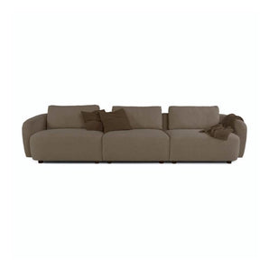 Nolio Modulsofa - Brun Bouclé inkl. puf - 315 cm