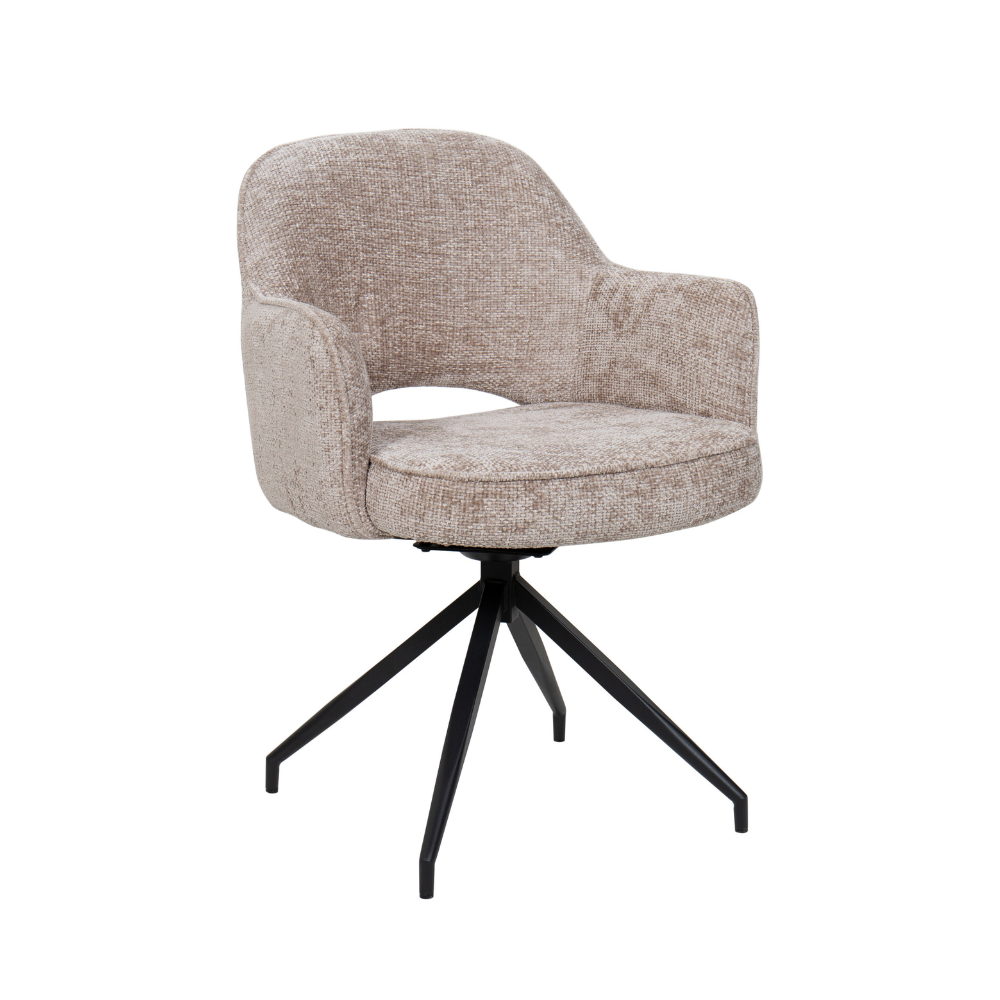 Vigga Spisebordsstol med drejefunktion - Beige Stof