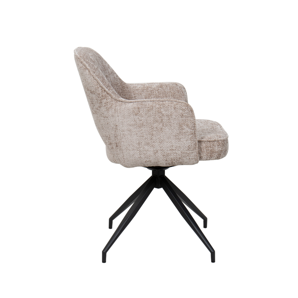 Vigga Spisebordsstol med drejefunktion - Beige Stof