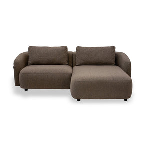 Nolio Modulsofa - Brun Bouclé med højrevendt chaiselong - 220 cm