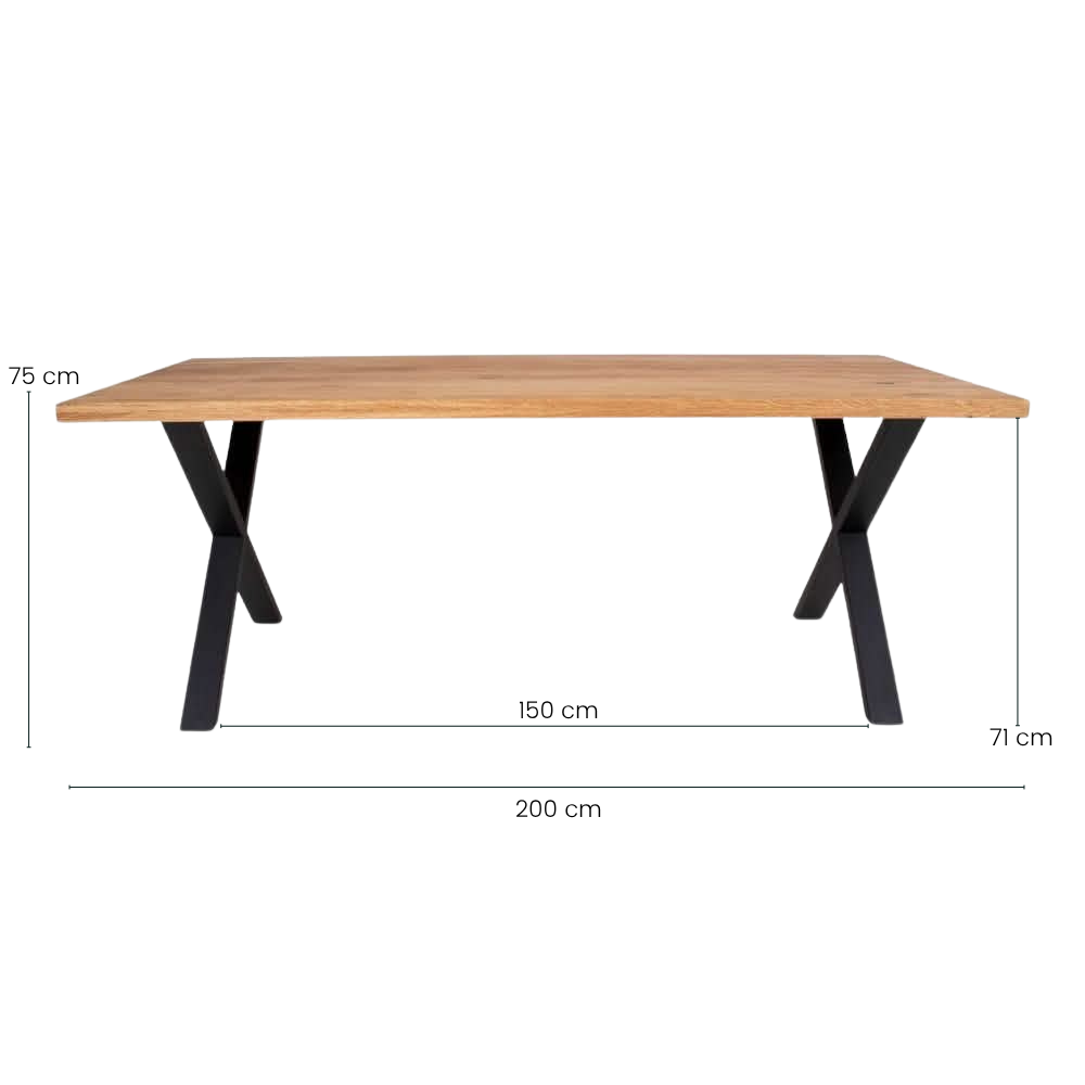 Alsvik Plankebord M. Lige Kant - 200 cm - Natur Eg