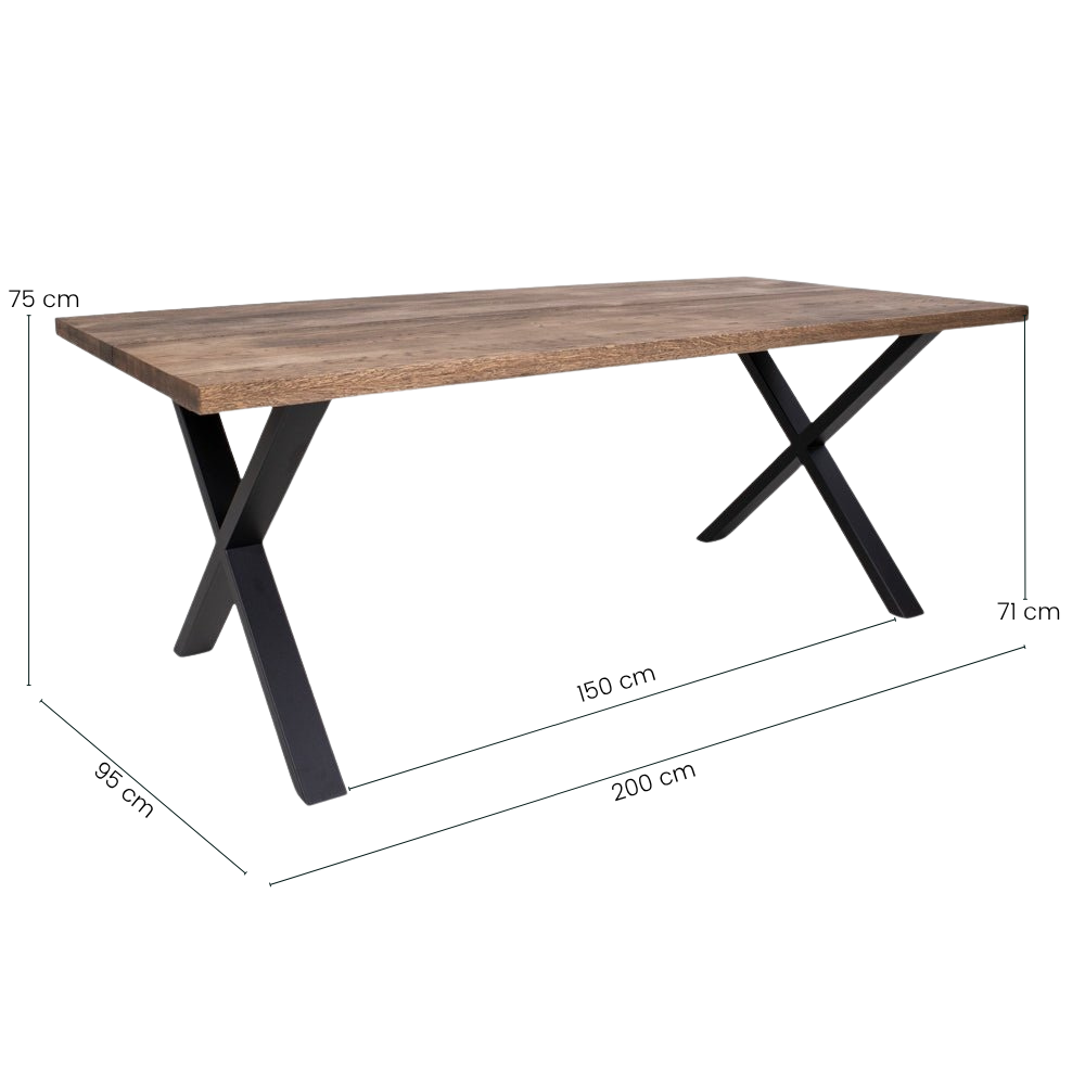 Alsvik Plankebord M. Lige Kant - 200 cm - Smoked Eg