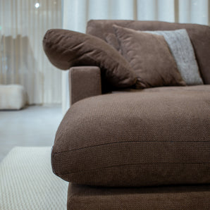 Alva Cloudsofa 4-pers. venstrevendt hjørnesofa inkl. puf - Brun