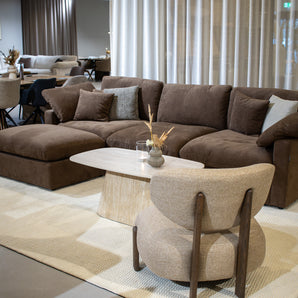 Alva Cloudsofa 3-pers. sofa inkl. puf - Brun