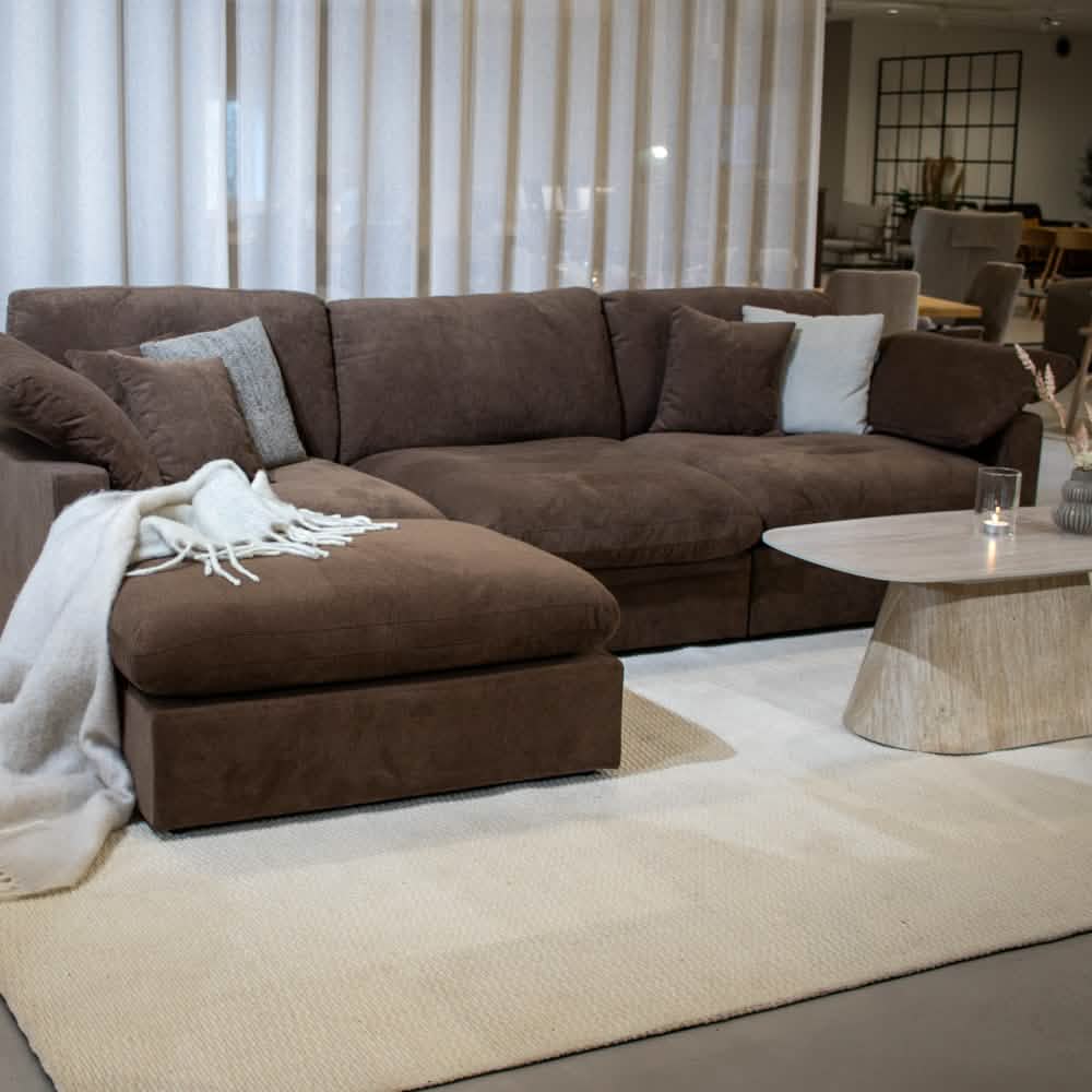 Alva Cloudsofa 3-pers. sofa inkl. puf - Brun